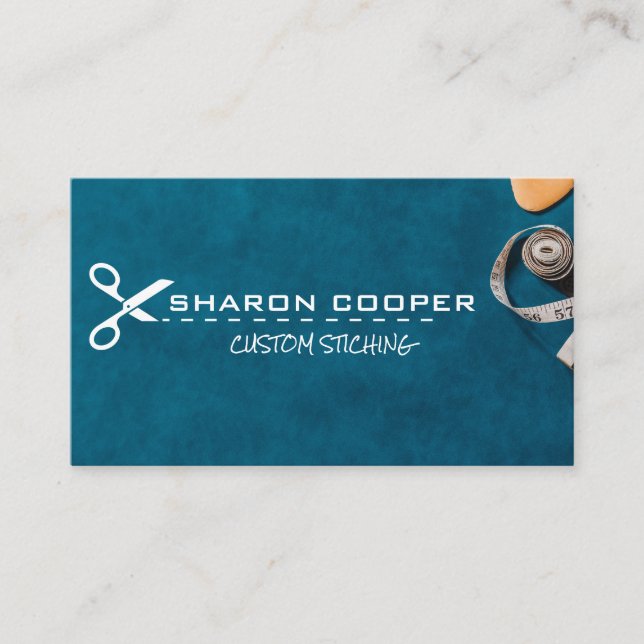 Scissors | Tailor Seamstress Tools Business Card (Front)