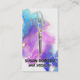 Scissors   Watercolor Artistic Background Appointment Card