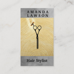 Scissors Wood and Watercolor Business Card