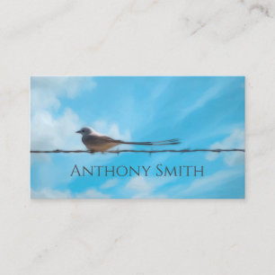 scissortail flycatcher bird nature blue sky custom business card