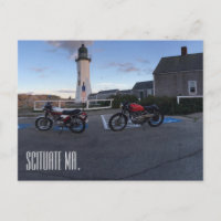 Scituate Massachusetts Lighthouse & Moto Postcard