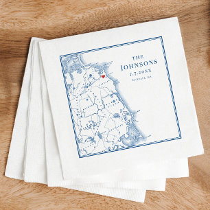 Scituate Massachusetts Map Elegant Last Name Napkin