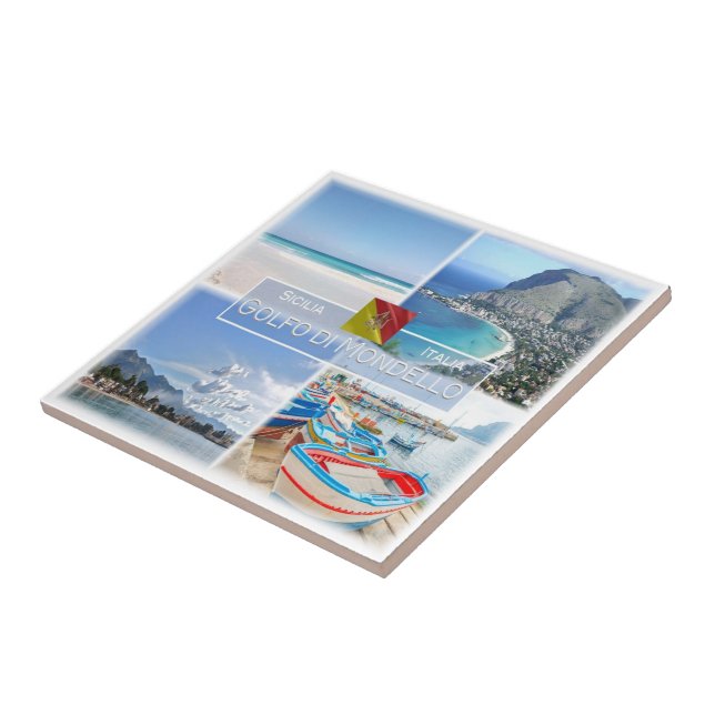 SCL018 MONDELLO GULF, Mosaic, Sicily, Tile (Side)