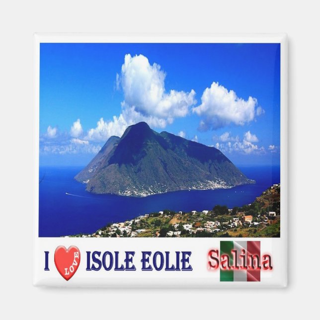 SCL038 AEOLIAN ISLANDS SALINA I Love, Fridge Magnet (Front)