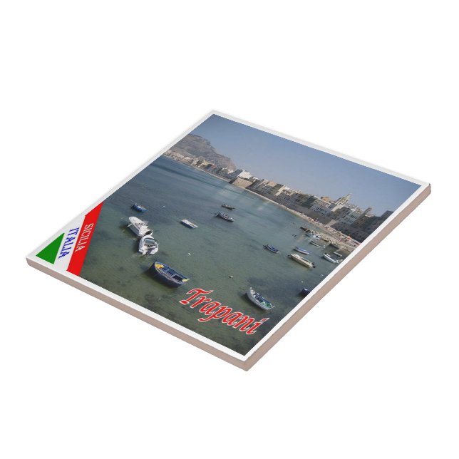 SCL056 TRAPANI, Panorama, Sicily  Italy, Tile (Side)