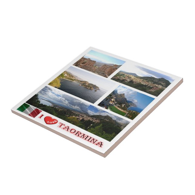 SCL062 TAORMINA I Love, Mosaic, Sicily, Tile (Side)