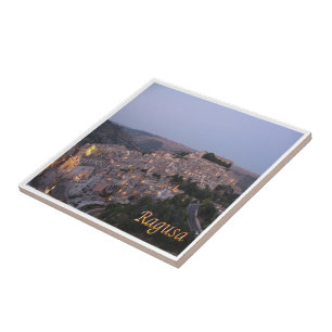 SCL072 RAGUSA by Night, Sicily, Italy, Tile