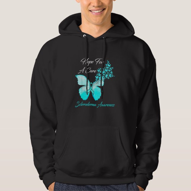 Scleroderma Awareness Hope For A Cure Butterfly Hoodie (Front)
