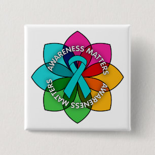 Scleroderma Awareness Matters Petals 15 Cm Square Badge