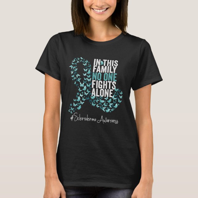 Scleroderma Awareness Month Teal Ribbon T-Shirt (Front)
