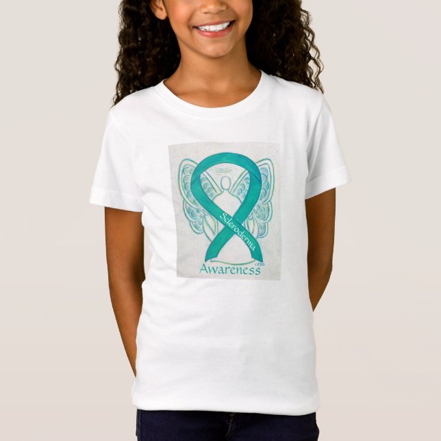 Scleroderma Awareness Ribbon Angel Custom Shirt (Front)