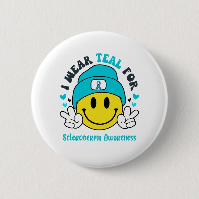 Scleroderma Awareness Ribbon Support Gifts 6 Cm Round Badge (Front)