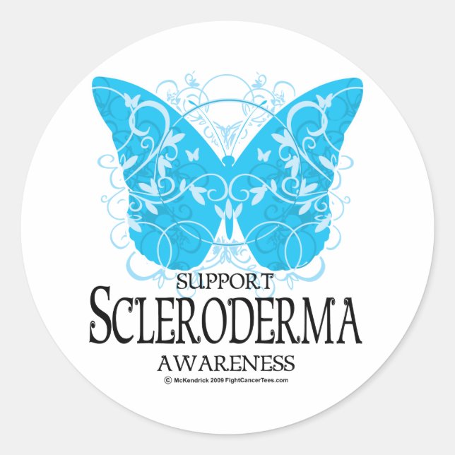Scleroderma Butterfly 2 Classic Round Sticker (Front)