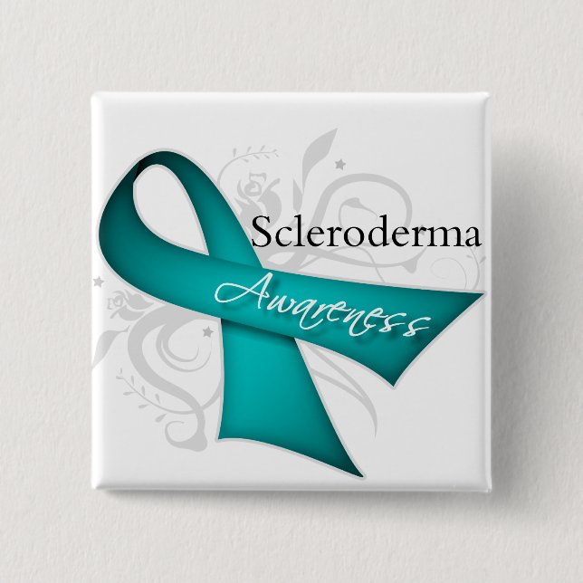 Scleroderma Disease Awareness Ribbon 15 Cm Square Badge (Front)