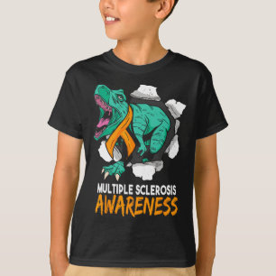 Sclerosis Awareness Fighter Dinosaur Ms Warrior  T-Shirt
