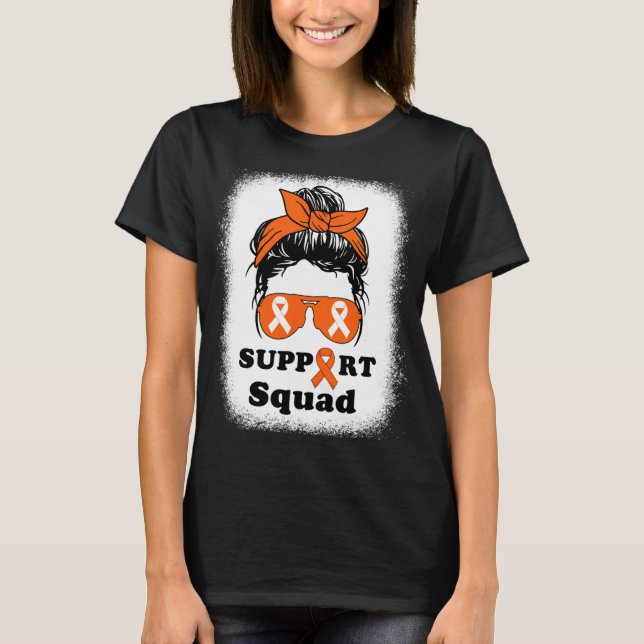 Sclerosis Awareness Messy Bun Support Squad Ms Mum T-Shirt (Front)