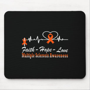 Sclerosis Awareness Ms Faith Hope Heartbeat  Mouse Pad