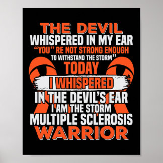 Sclerosis Awareness Ms Orange Ribbon Poster