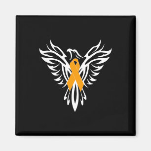 Sclerosis Awareness Orange Ribbon Phoenix Magnet