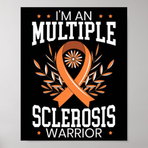 Sclerosis Awareness Orange Ribbon  Poster