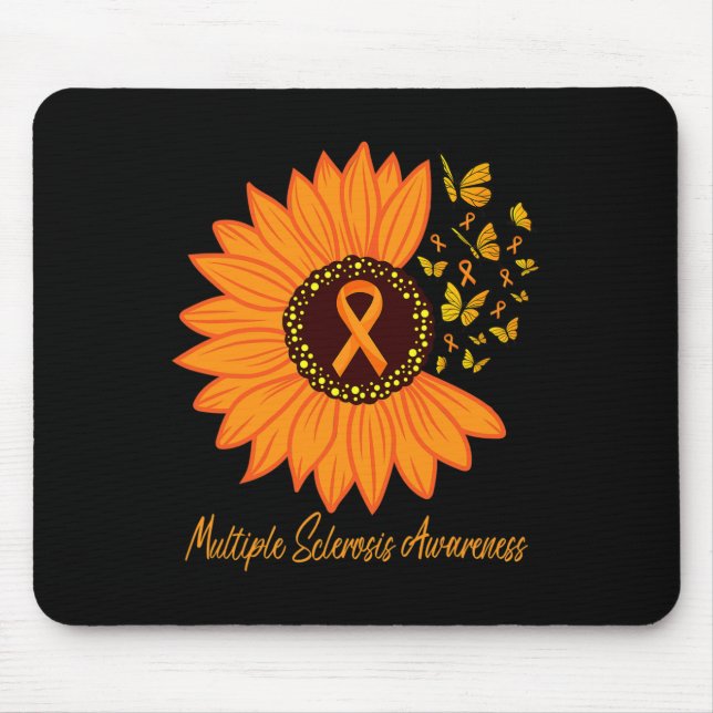 Sclerosis Awareness Ribbon Flower Ms Butterfly  Mouse Pad (Front)