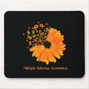 Sclerosis Awareness Ribbon Flower Ms Hope Fighter  Mouse Pad