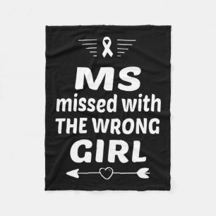 Sclerosis Ms Missed With Wrong Girl Orange Ribbon Fleece Blanket
