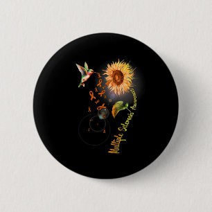 Sclerosis Sunflower Hummingbird  6 Cm Round Badge