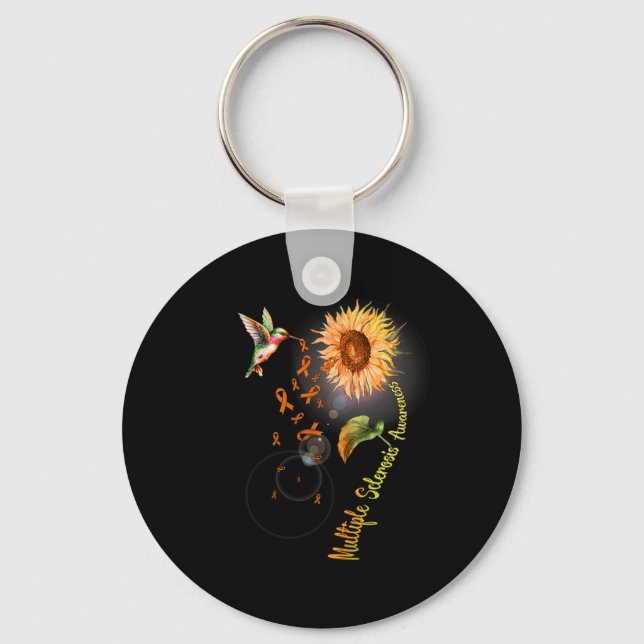Sclerosis Sunflower Hummingbird  Key Ring (Front)