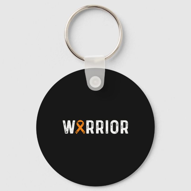 Sclerosis Warrior Awareness Ms Orange Ribbon  Key Ring (Front)