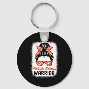 Sclerosis Warrior Ms Awareness Messy Bun  Key Ring