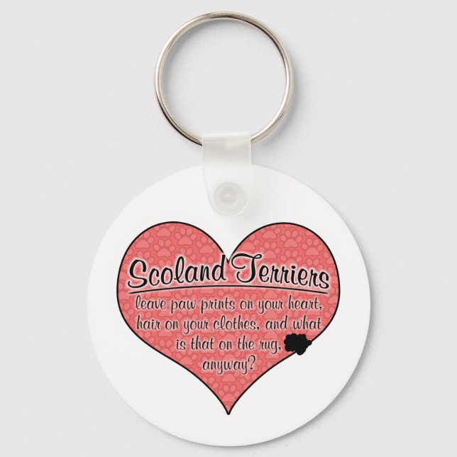 Scoland Terrier Paw Prints Dog Humour Key Ring (Front)