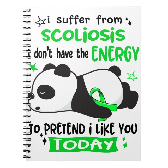 Scoliosis Awareness Month Ribbon Gifts Notebook (Front)