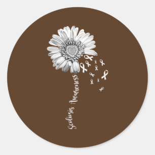 Scoliosis Awareness Pretty Flower Support  Classic Round Sticker