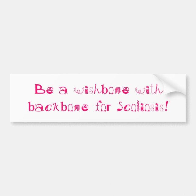 Scoliosis Bumper Sticker (Front)