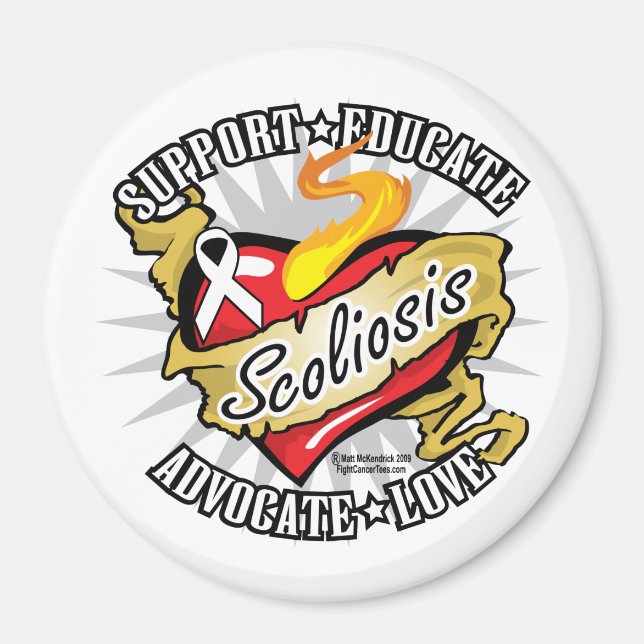 Scoliosis Classic Heart Magnet (Front)