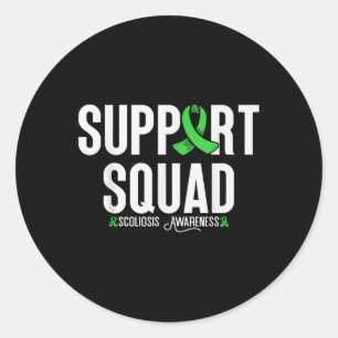 Scoliosis Family Support Squad Scoliosis Awareness Classic Round Sticker