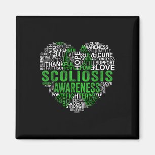 Scoliosis Green Ribbon Awareness Support  Magnet
