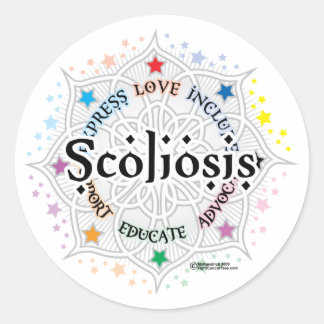Scoliosis Lotus Classic Round Sticker