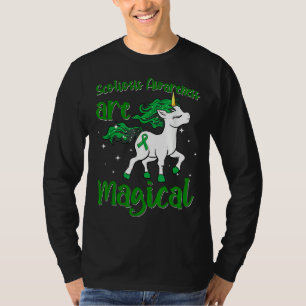 Scoliosis Warrior Magical Unicorn Scoliometer Gree T-Shirt