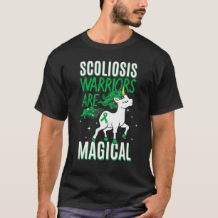 Scoliosis Warrior Magical Unicorn Scoliometer Gree T-Shirt