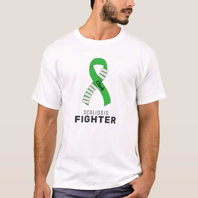 Scoliosis Warrior Ribbon White Men's T-Shirt (Front)