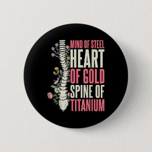 Scoliosis Warrior Scoliosis Surgery Recovery 6 Cm Round Badge
