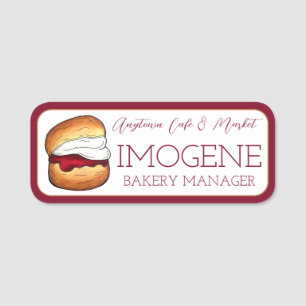Scone Cream Jam Café Afternoon Tea Room Bakery Name Tag
