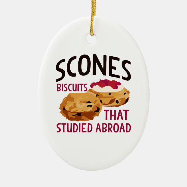 Scones Ceramic Tree Decoration (Front)