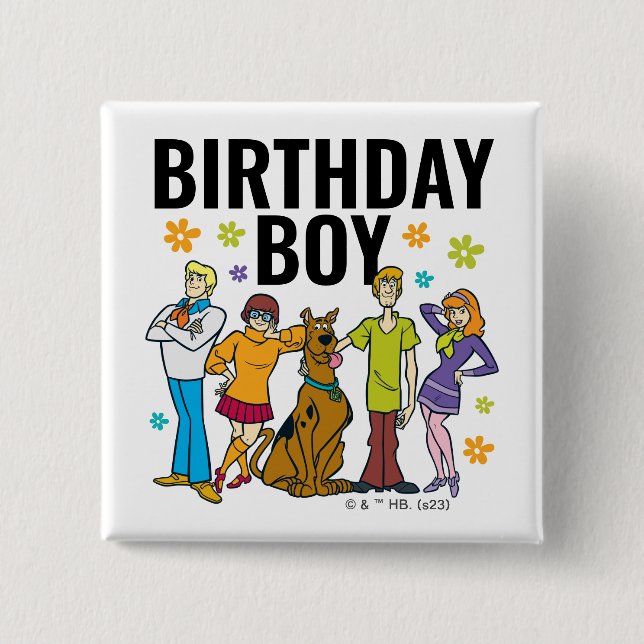 Scooby-Doo and the Gang Birthday Boy 15 Cm Square Badge (Front)