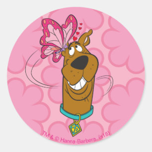 Scooby-Doo Butterfly Kisses Classic Round Sticker