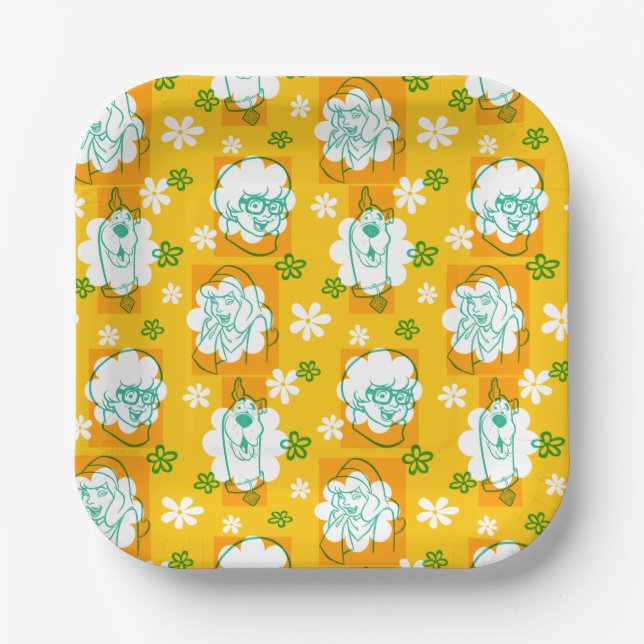 Scooby-Doo | Character Floral Pattern Paper Plate (Front)