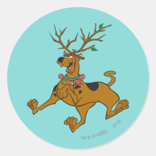 Scooby-Doo Christmas Holiday Antlers Classic Round Sticker