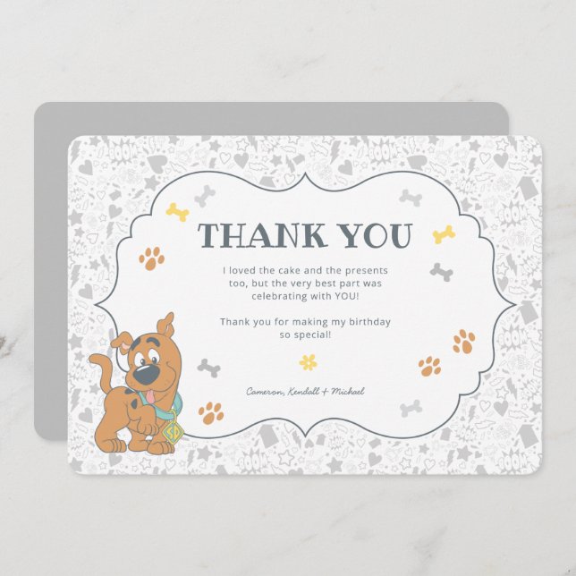 Scooby-Doo First Birthday Thank You Invitation (Front/Back)
